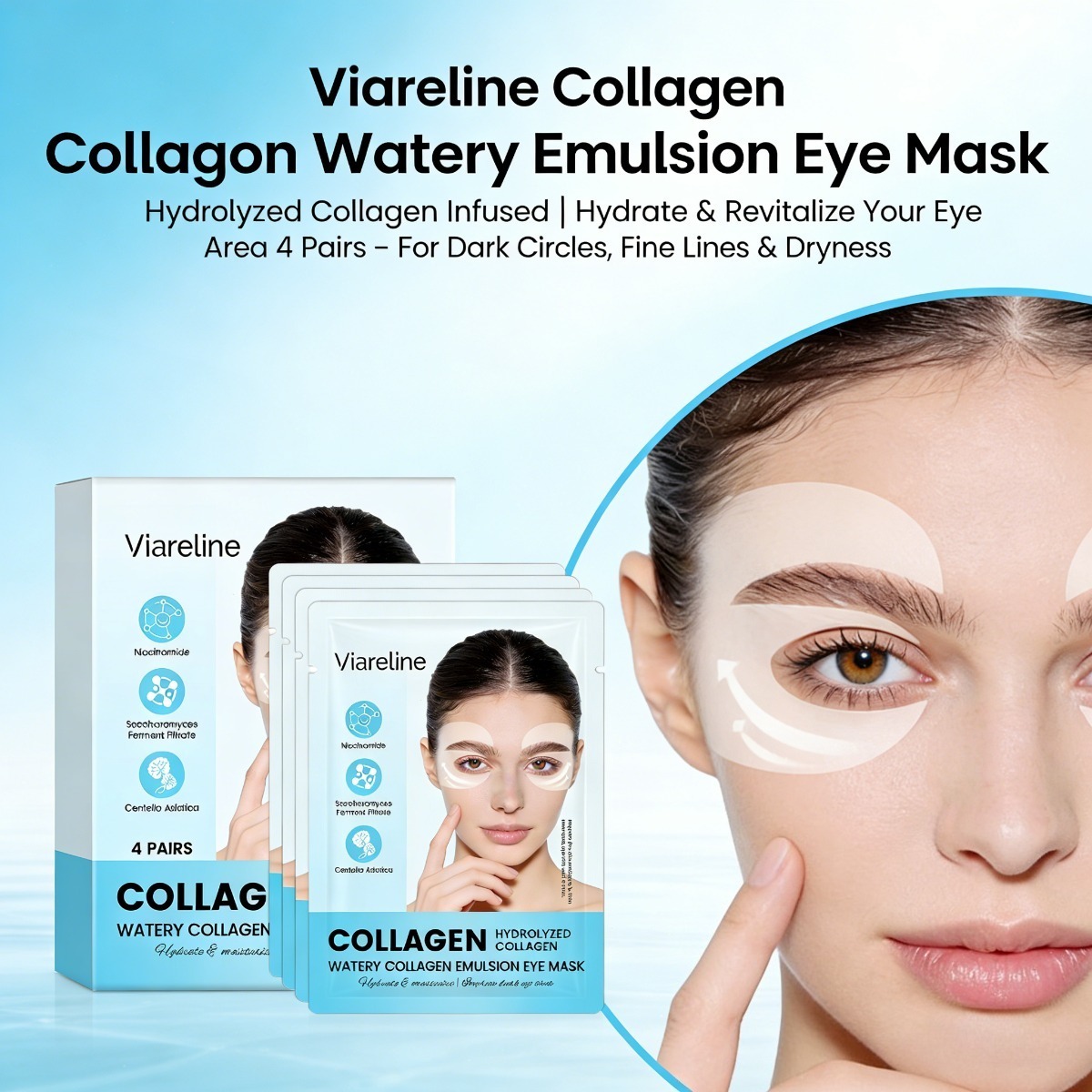 Collagen Sheet Mask - Collageen oogpatches verminderen fijne lijntjes, donkere