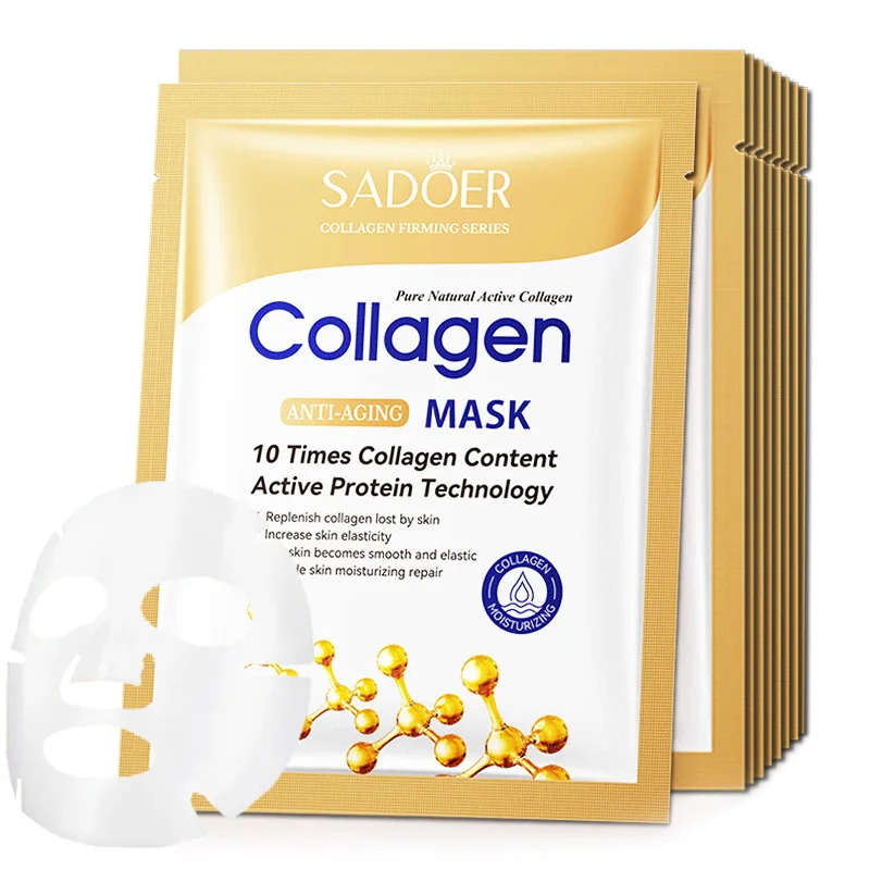 Collagen Sheet Mask - 10 stuks anti-aging collageen gezichtsmasker -